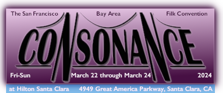 Consonance, The San Francisco Bay Area Filk Convention, March 22 to March 24, 2024 - at Hilton Santa Clara, 4949 Great America Parkway, Santa Clara CA